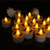 6 stycken Solar Flameless Led Candles Fake Fliming Tea Lights Outdoor Garden Light Romantic Wedding Party Decoration