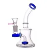 Recycler beaker Bongs hookah Flower Decor Chamber Dab Rig Hand Blown Cone Base smoking Water Pipes with 14mm tobacco Bowl glass oil burner pipes