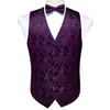 Men's Vests Silver Gold Black Paisley Classic Party Wedding Jacquard Waistcoat Vest Pocket Square Tie For Suit Tuxedo DiBanGu Stra22