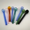 4 Inch Mini Small Pyrex Glass Oil Burner Pipes Colorful Straight Tube Tobacco Spoon Pipe Hand Pipes Smoking Pipe Accessories