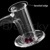 Deux Styles Mélangeur À Bords Biseautés À Pleine Soudure Quartz Banger 20mmOD Fumer Des Ongles Sans Soudure Avec Des Billes De Verre 2pcs 6mm Ruby Terp Pearls 4590 Degrés Pour Bongs Dab Rigs