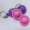 Stock Keyrings Sleutelhangers Sleutelhanger Push Pop Fidget Toy Bubble Sensory Autism Special Needs Stress Reliever Squeeze Decompression Speelgoed voor Kinderen Familiegeschenken