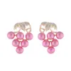 Dangle & Chandelier Cute Pink Grape Stud Earrings Korean Style Simple All Match Pendientes Mujer