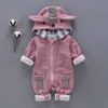 IYEAL automne hiver bébé barboteuses mignon à capuche dessin animé oreille infantile fille garçon pulls enfants enfant en bas âge tenues vêtements 211011