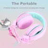 Enfants Casque avec Microphone Musique Stéréo Écouteurs Réglable Pliable Filaire Enfants Casque pour Fille Garçon Cadeau Apprentissage En Ligne Tablette ipad iphone