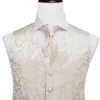 Silk Men's Waistcoat Necktie Set Men Vests With Neck Tie Hankerchief Cufflinks Floral Paisley for Business Wedding Dad Son Gift 210923