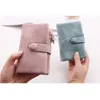 Storage Bags 1pc Tri-fold Short Women Wallets With Coin Zipper Pocket Minimalist Frosted Soft Leather Ladies Purses Female Pink Small Wallet