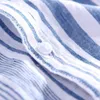 100% Pure Linen Striped Shirts Short Sleeve Casual Stand Collar Hemp Man Summer Fashion Breathable Tops Men's Clothing 210721