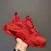 2023 Designer Hurtowe trampki Wyczyść Sole Triple S Casual Dad Buty mężczyzn Platforma 17fw Paris Vintage Old Crystal Bottom Triple-S Sport