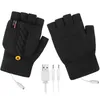 Cinq doigts gants chauffants électriques hiver Li-ion batterie extérieure en cuir rechargeable