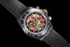 Luxe horloge 683 vs mannen koolstofvezel roterende ring 42 mm rubberen band met automatisch uurwerk saffier krasbestendig spiegel 2583