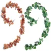 Dekoracyjne kwiaty wieńce 6,39 stóp sztuczny winorośl eukaliptus liść bluszcz girland zielony gipsophila rośliny fałszywe domowe plastikowe sznur rattanowy deco Deco