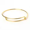 Hot Selling Gold/rhodium Plated Adjustable Expandable Iron Bangle Bracelet Fashion Wire Bracelets for Women Jewelry Q0719