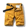Spring Men Cotton Cargo Shorts Clothing Summer Casual Breeches Bermuda Fashion Beach Pants Los Cortos Short 210806