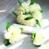 Vit Rose Artificial Flower for Wedding Car Decoration Brudbildekorationer Dörrhandtag Ribbon Silk Flower T2001037331713