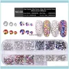 Decoraciones Salón Salud Beautybox Super Glitter Crystal Nail Rhinestones Colores mezclados Flatback Ab Glass Strass 3D Charm Gem Diy Manicura