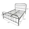 US stock Metal Bed Frame Full Size with Vintage Headboard and Footboard,Solid Sturdy Steel Slat Support Mattress Foundation/Black and a17