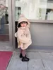 Inverno Bonito Urso Whit Jacket para Criança Bebê Meninas Casaco de Fleece Kids Girl Girl Engradear quente Outerwear