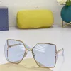 2021 women men high quality sunglasses gold metal oversize frame purple lenses available with box