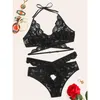 BH-Sets Damen-Dessous-Set mit Strumpfgürteln, sexy BH und Höschen-Bügel