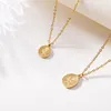 European and American Explosive Light Luxury Flower Ins Earrings Necklace 18K Gold Fashion Simple Wild Titanium Steel Earrings