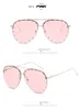 Luxury Oversized Sunglasses Women UV400 Retro Brand Designer Big Frame Sun Glasses For Female Rivet Pilot Eyewear