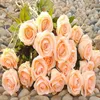 Elegante witte kunstmatige zijde rose bloem ambachtelijke ornament bruids bedrijf bloemen voor thuis living decor bruiloft benodigdheden 20 stuks