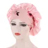شعبية جديدة الساتان bonnets قبعات الشعر النساء الأزهار واسعة مرونة الفرقة لينة حريري headwrap السيدات غطاء الشعر ليلة النوم كاب 2021
