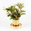 Luxury Vase Chic Gold Pencil Cup Stainless Steel Pen Storage Round Desktop Makeup Brush Organizer Holder For Office And Bathroom