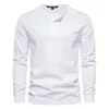 Camisetas masculinas de camisetas masculinas de manga longa de tamanho grande para roupas outumn winter tee top algodão o pescoço 2022 Botões esportes casuais