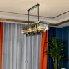 Lámpara colgante de lujo con iluminación colgante, candelabro de cristal gris ahumado moderno, para comedor, restaurante