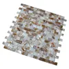 Autocollants muraux Art3D Mère de perles Oyster Herringbone Shell Carrelage Mosaïque pour Cuisine Backsplashes, Murs de salle de bain, Spas, Piscines 6 Feuilles