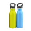 Bpa Free 500ml Sports Outdoor My Straw Water Bottle Stainless steel Cute Animal Pattern Portable Mountaineering buckle Kettle 210917