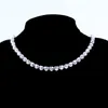 Mens Diamond Tennis Chain Iced Out Hip Hop Smycken Halsband 6mm Silver Rose Gold Black Fashion Bling Rhinestone Women Party Necklace Presenter