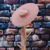 Gemvie 4 Color Wide Brim Flat Top Straw Hat Hats Summer Hats for Women Ribbon Be