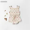 Örme Giysi Yenidoğan Tulum El Yapımı Ponpon Kız Romper 100% Pamuk Bebek Bebek Erkek Tulum Tulum 210309
