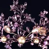 Barokke Vintage Paars Crystal Wedding Bridal Tiaras Hairband Headpiece Black Princess Pageant Crown Haaraccessoires 220216
