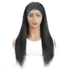26inch Headband Wig Straight Peruvian Human Hair Pre-Attached Scarf Machine Made Synthetic Wigs For Black Women