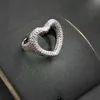 925 Sterling Silver Grudzień Miłość Serca W Kształcie Diament Ring Kobiet Kobiety Delikatne Trendy Klasyczna Lekka Luksusowa Biżuteria