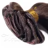 VMAE Malaysisches Remy-Junghaar, Nagelhaut ausgerichtet, natürliche Farbe, Dunkelbraun, Nr. 4, Nr. 6, Nr. 8, doppelt gezogen, 120 g, gewellt, Clip-in-Echthaarverlängerungen