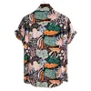 Moda Dot Męskie Hawajskie Koszule Beach Lato Krótki Rękaw Kwiatowy Drukuj Tropikalne Koszule Aloha Wakacje Wakacje Odzież 210708