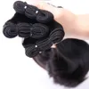 12a Super Double Drawn Bone Straight Human Hair Weaves 3 Bunds Natural Color Thick Ends