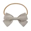 Hair Accessories Born Baby Elastic Headband Sweet Linen Bow Knot Stretchy Band Toddler Infant Kids Decorative