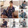 Kochankowie Piżamy Winter Pary Unisex Silk Sleepwear Soft Pajama Zestawy Koszuna Kobiety Pajama Z Długim Rękawem Mężczyźni Lounge Pijamas 210918