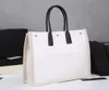 Luxury Designer Women Rive Gauche Tote Bag Classic Linne Läderväskor Totes Plånböcker För Kvinnor Axel Handväskor Mode Shopping Lady Tote Gratis Ship