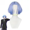 Anime SK8 Langa Cosplay Wig Blue Miya Black Short Straight Middle Part Mullet Hair Heat Resistant the Infinity SK Eight Y0913