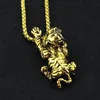 Pendant Necklaces Gothic Tiger Necklace 3D Gold Color Charm Design Animal Jewelry For Men Lovers Accessories