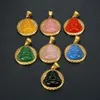 Rvs Lachende Boeddha Ketting Hip Hop Disc Maitreya Buddhas Hanger Gem Kettingen Sieraden Voor Dames Gift