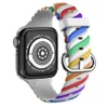 Tweekleurige gevlochten siliconen riem voor Apple horlogeband 38mm 40mm iWatch 3 4 5 6 SE-serie kleurrijke lusbands armband accessoires