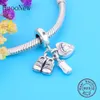 Cuenta de chupete de pezón de tesoro de pata de bebé esmaltada de plata de ley 925 compatible con colgante de pulsera Pandora Original Berloque Q0531